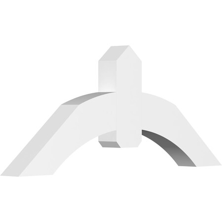 Ekena Millwork Archdale Architectural Grade PVC Gable Bracket, 48"W x 20"H x 4"D x 6"F, 10/12 Pitch GBP048X20X0406ARC00